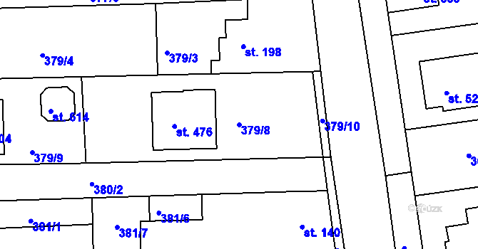 Parcela st. 379/8 v KÚ Družec, Katastrální mapa