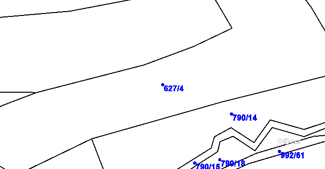 Parcela st. 627/4 v KÚ Družec, Katastrální mapa