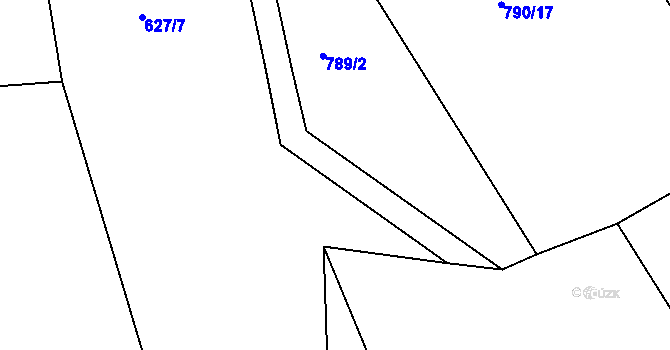 Parcela st. 627/14 v KÚ Družec, Katastrální mapa