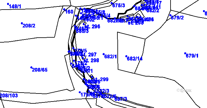 Parcela st. 682/1 v KÚ Družec, Katastrální mapa