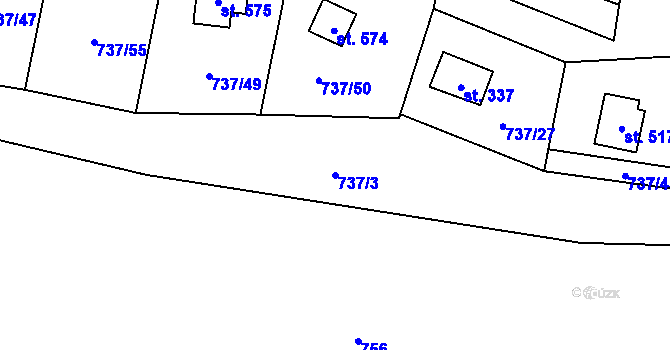 Parcela st. 737/3 v KÚ Družec, Katastrální mapa