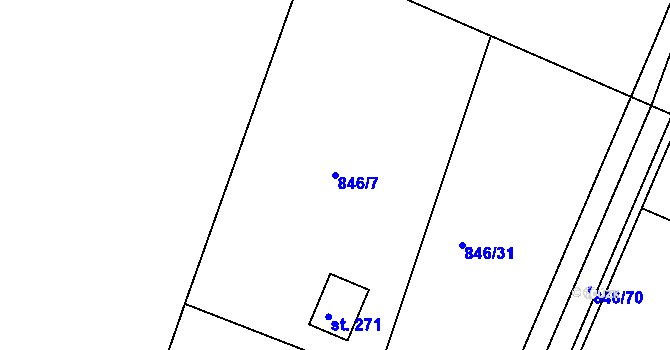 Parcela st. 846/7 v KÚ Družec, Katastrální mapa