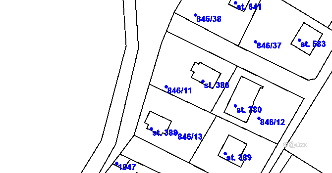 Parcela st. 846/11 v KÚ Družec, Katastrální mapa