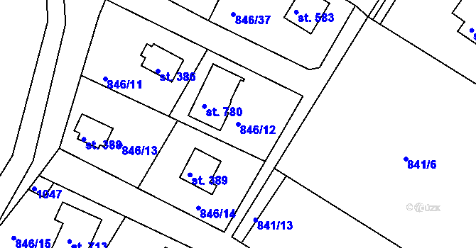 Parcela st. 846/12 v KÚ Družec, Katastrální mapa