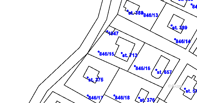 Parcela st. 846/15 v KÚ Družec, Katastrální mapa