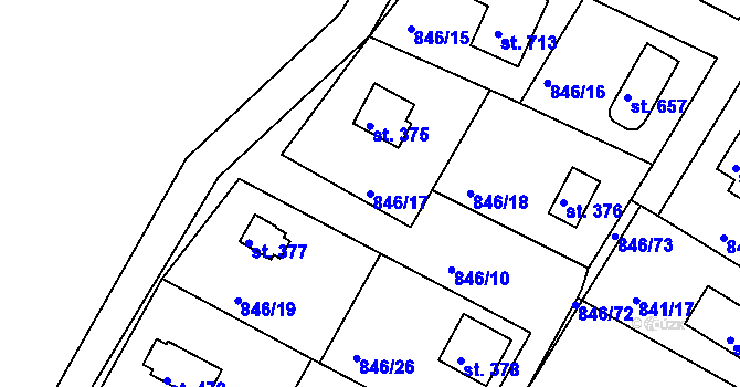 Parcela st. 846/17 v KÚ Družec, Katastrální mapa
