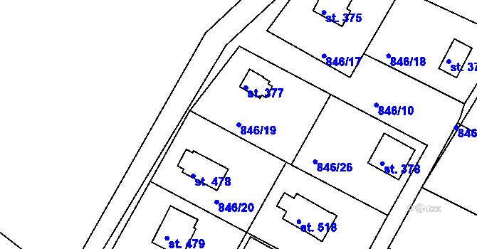 Parcela st. 846/19 v KÚ Družec, Katastrální mapa