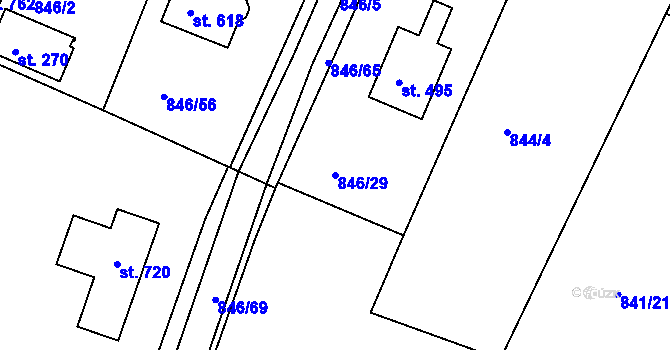 Parcela st. 846/29 v KÚ Družec, Katastrální mapa
