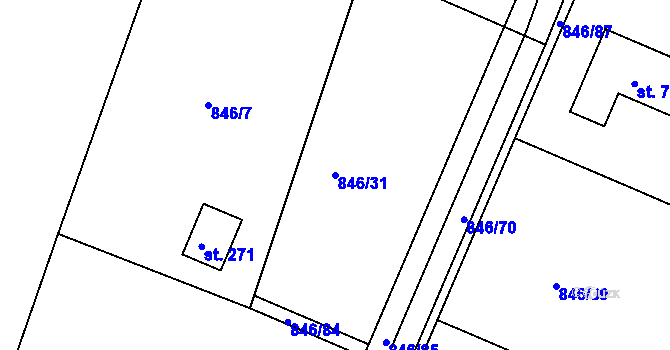 Parcela st. 846/31 v KÚ Družec, Katastrální mapa