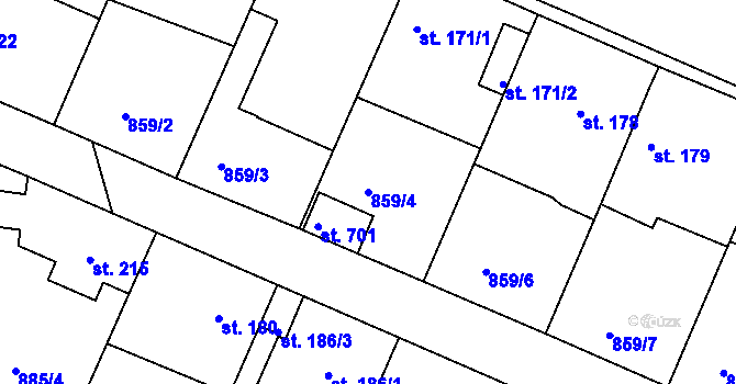 Parcela st. 859/4 v KÚ Družec, Katastrální mapa