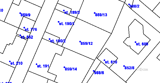 Parcela st. 859/12 v KÚ Družec, Katastrální mapa