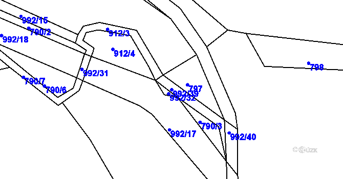 Parcela st. 992/39 v KÚ Družec, Katastrální mapa