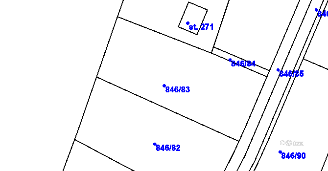Parcela st. 846/83 v KÚ Družec, Katastrální mapa