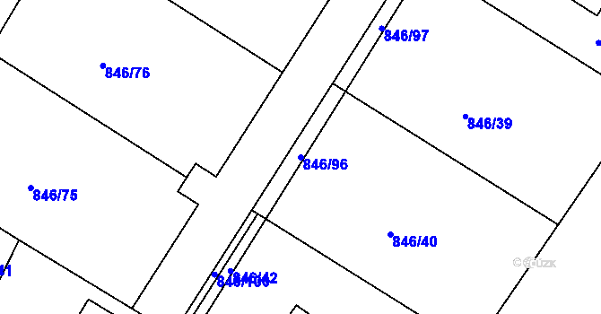 Parcela st. 846/96 v KÚ Družec, Katastrální mapa