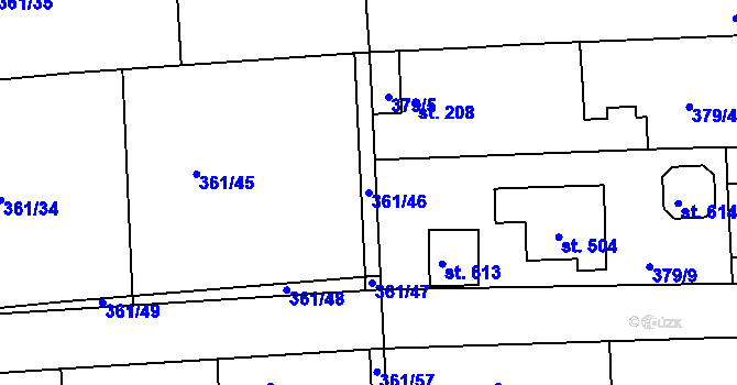 Parcela st. 361/46 v KÚ Družec, Katastrální mapa