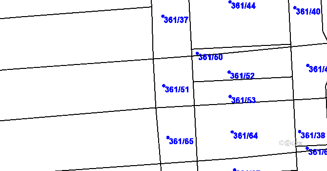 Parcela st. 361/51 v KÚ Družec, Katastrální mapa