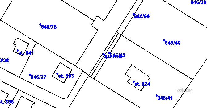 Parcela st. 846/100 v KÚ Družec, Katastrální mapa