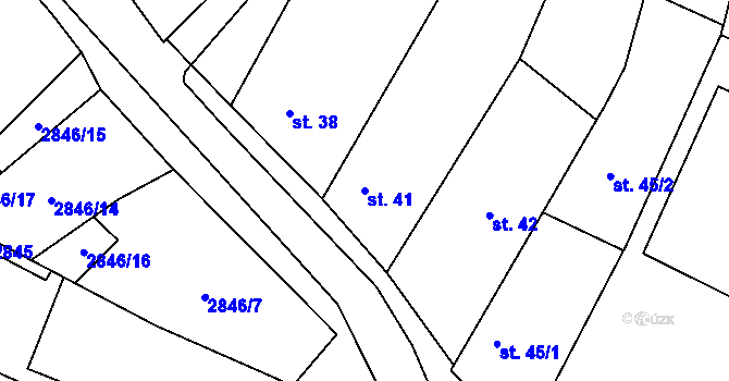 Parcela st. 41 v KÚ Drysice, Katastrální mapa