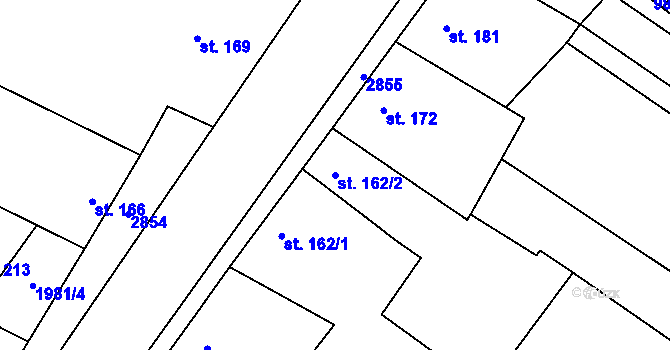 Parcela st. 162/2 v KÚ Drysice, Katastrální mapa