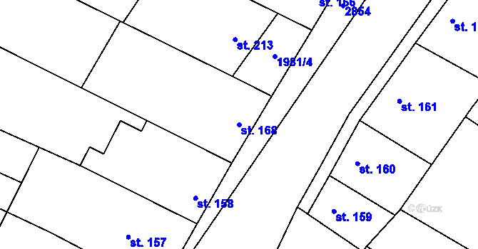 Parcela st. 168 v KÚ Drysice, Katastrální mapa