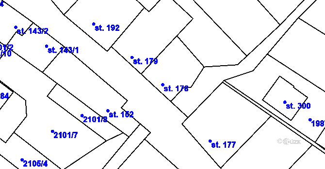 Parcela st. 178 v KÚ Drysice, Katastrální mapa
