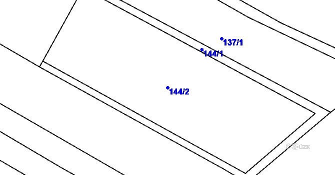 Parcela st. 144/2 v KÚ Drysice, Katastrální mapa
