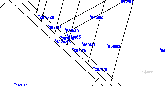 Parcela st. 860/41 v KÚ Drysice, Katastrální mapa