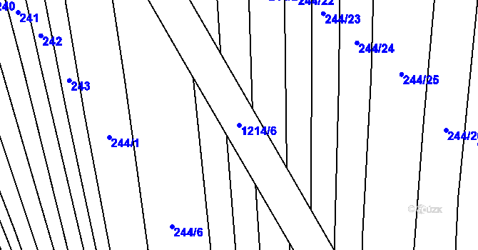 Parcela st. 1214/6 v KÚ Drysice, Katastrální mapa