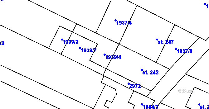 Parcela st. 1939/4 v KÚ Drysice, Katastrální mapa