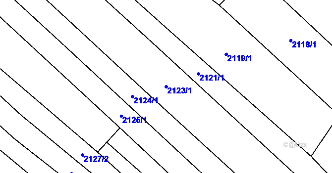 Parcela st. 2123/1 v KÚ Drysice, Katastrální mapa