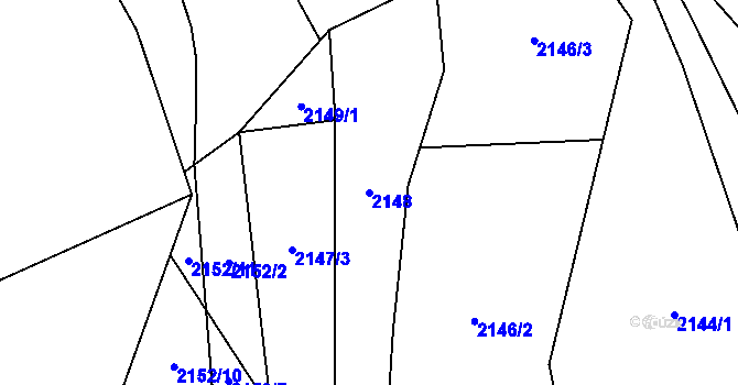 Parcela st. 2148 v KÚ Drysice, Katastrální mapa