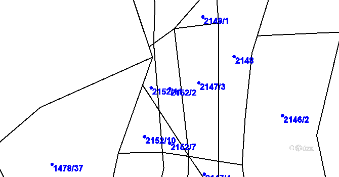 Parcela st. 2152/2 v KÚ Drysice, Katastrální mapa