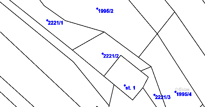Parcela st. 2221/2 v KÚ Drysice, Katastrální mapa