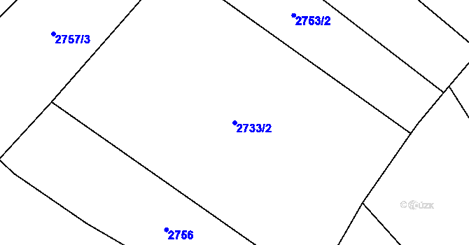 Parcela st. 2733/2 v KÚ Drysice, Katastrální mapa
