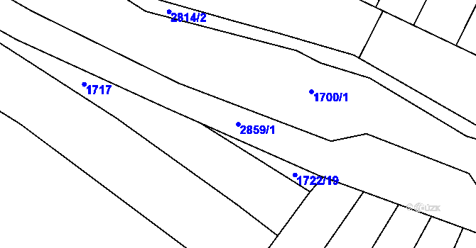 Parcela st. 2859/1 v KÚ Drysice, Katastrální mapa