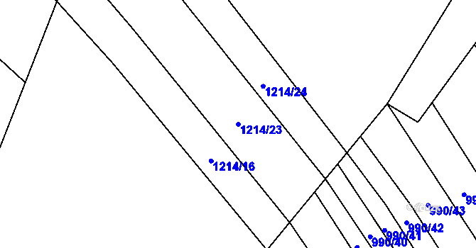 Parcela st. 1214/23 v KÚ Drysice, Katastrální mapa