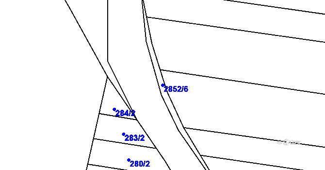 Parcela st. 2852/6 v KÚ Drysice, Katastrální mapa