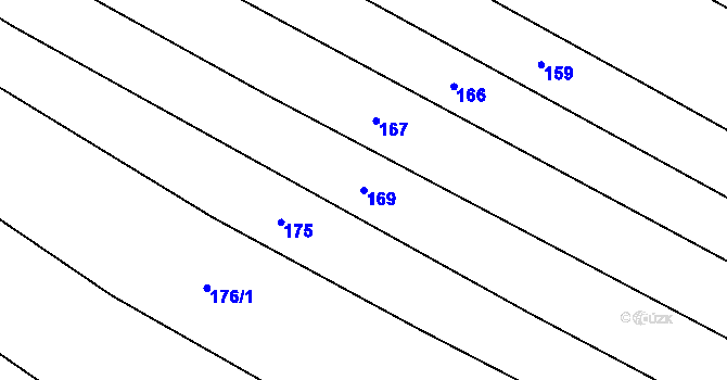 Parcela st. 169 v KÚ Drysice, Katastrální mapa