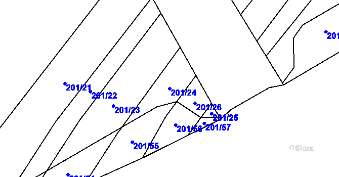 Parcela st. 201/24 v KÚ Drysice, Katastrální mapa