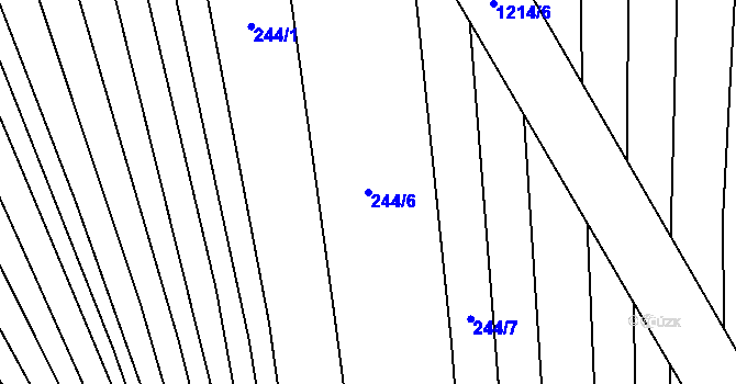Parcela st. 244/6 v KÚ Drysice, Katastrální mapa