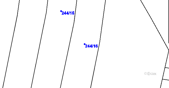 Parcela st. 244/16 v KÚ Drysice, Katastrální mapa