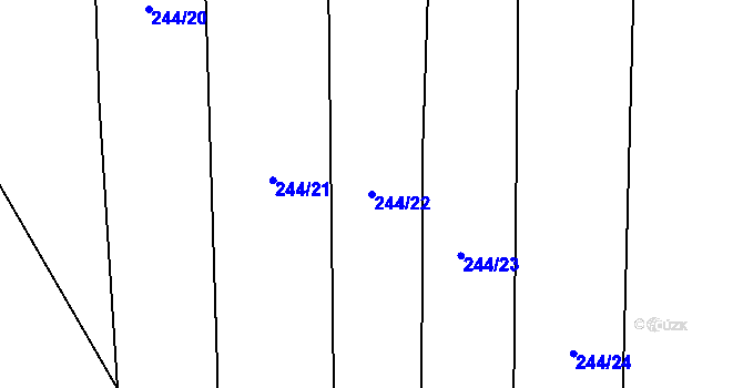 Parcela st. 244/22 v KÚ Drysice, Katastrální mapa