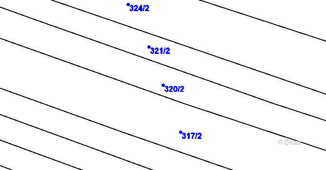 Parcela st. 320/2 v KÚ Drysice, Katastrální mapa