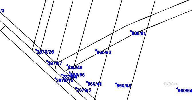 Parcela st. 860/60 v KÚ Drysice, Katastrální mapa