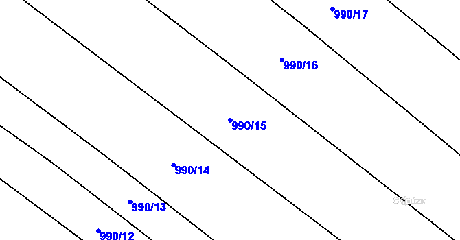 Parcela st. 990/15 v KÚ Drysice, Katastrální mapa