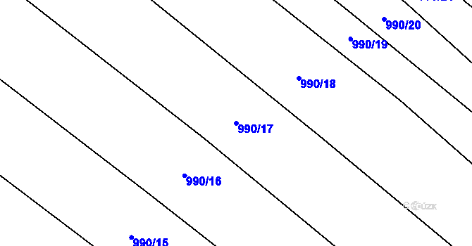 Parcela st. 990/17 v KÚ Drysice, Katastrální mapa