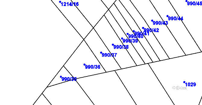 Parcela st. 990/37 v KÚ Drysice, Katastrální mapa