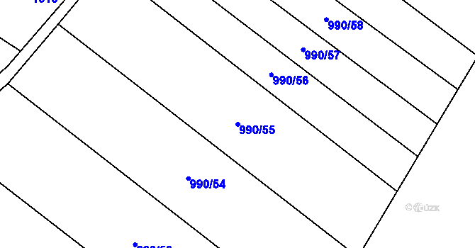 Parcela st. 990/55 v KÚ Drysice, Katastrální mapa