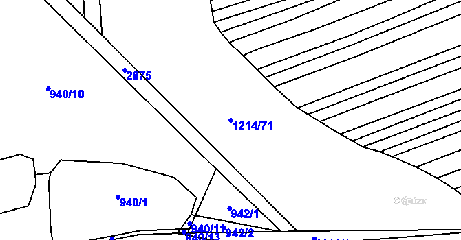 Parcela st. 1214/71 v KÚ Drysice, Katastrální mapa