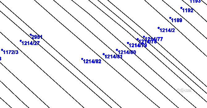 Parcela st. 1214/81 v KÚ Drysice, Katastrální mapa